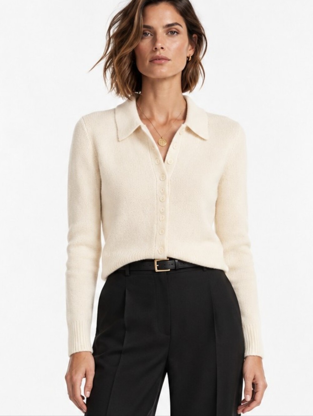 J. Crew Lambswool Ivory Cardigan Sweater Classic Winter Style